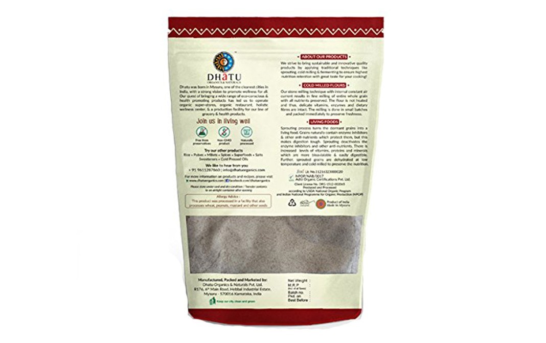 Dhatu Certified Organic Ragi Flour    Pack  500 grams